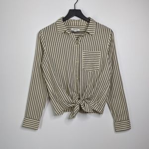 Madewell Tie-Front Shirt in Maitland Stripe NWOT